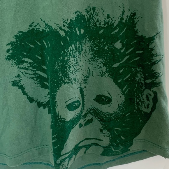 T.Rains Mens green singlet size large monkey faces chest 40” length is 28 in - Picture 2 of 8